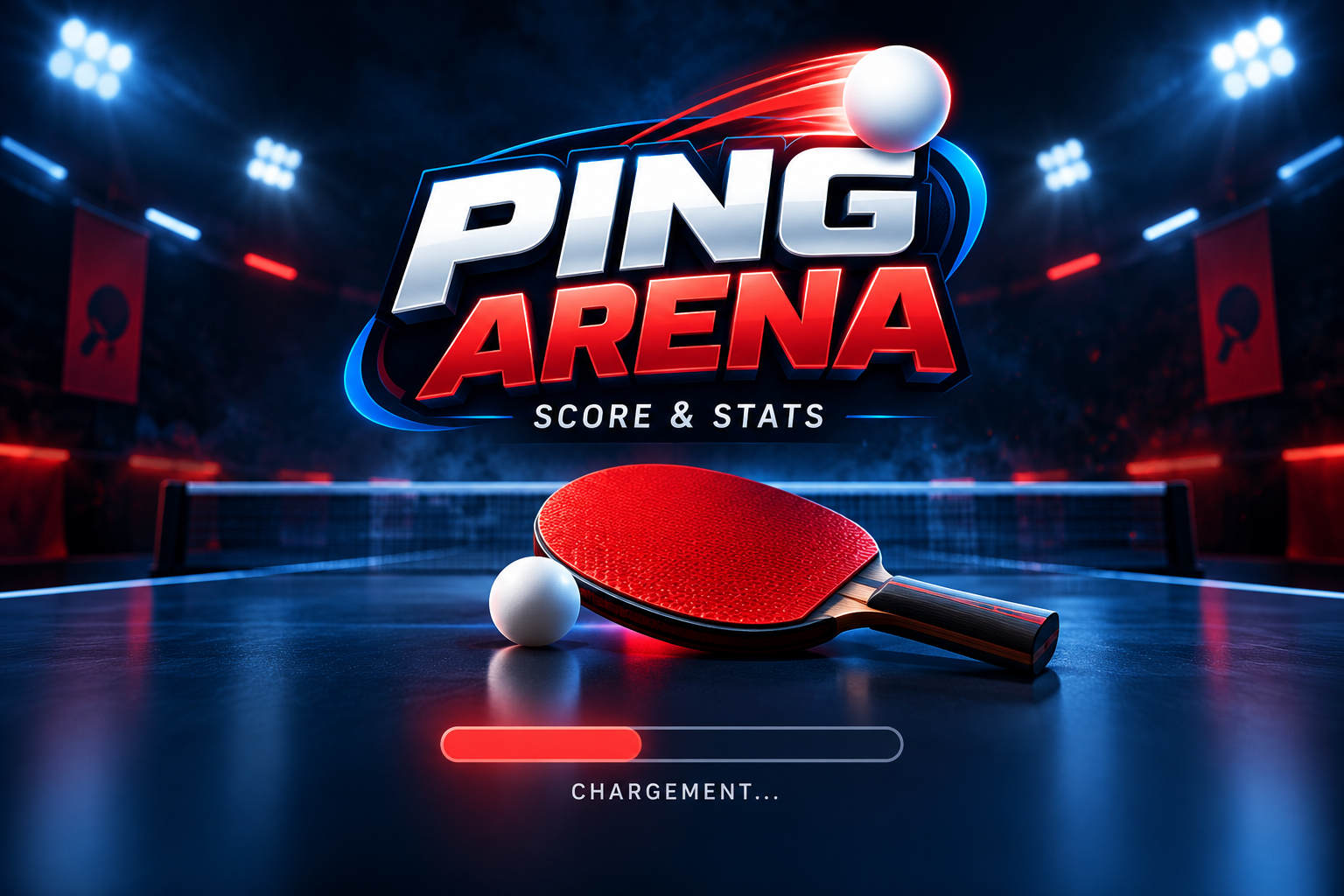 PING ARENA — Score & Stats, écran de lancement